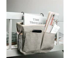 Bedside Caddy Hanging Storage Bed Holder Couch Organizer Container Bag Pocket Grey