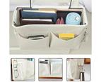 Bedside Caddy Hanging Storage Bed Holder Couch Organizer Container Bag Pocket White