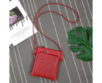 Mini Crossbody Bag Women Rivet Cellphone Wallet--Wine Red