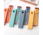 Sunshine 1 Set Cutlery Set Smooth Food Grade Materials PP Lock Button Easy to Hold Fork Spoon Set for Home-Green