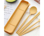 Sunshine 4Pcs/Set Flatware Sets Creative with Case Plastic Portable Spoon Fork Sets for Kitchen-Blue