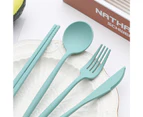 Sunshine 4Pcs/Set Flatware Sets Creative with Case Plastic Portable Spoon Fork Sets for Kitchen-Yellow