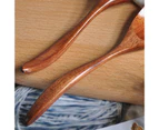 Sunshine Wooden Spoon Stylish Exquisite Sturdy Long Handle Eco-friendly Dinner Spoon for Home-Deep Wood Color