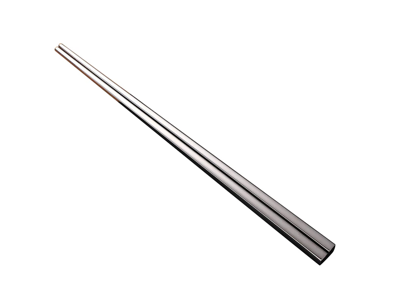 1 Pair Anti-scalding Chopsticks Color-plated Reusable Rust Proof High-Temperature Resistant Anti-slip Metal Chopsticks for Canteen-Silver
