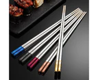 Sunshine 1 Pair Chopsticks Heat Resistant Anti-scald Gloosy Fu Character Chinese Chopsticks Kitchen Gadgets-Blue