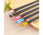 Sunshine 10 Pairs Chopsticks Eye-catching Beautiful Non-slip Comfortable Grip Noodles Chopsticks for Kitchen-Black