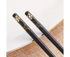 Sunshine 10 Pairs Chopsticks Eye-catching Beautiful Non-slip Comfortable Grip Noodles Chopsticks for Kitchen-Golden