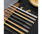 Sunshine 1 Pair Chopsticks Non-slip Food-grade 304 Stainless Steel No Odor Cooking Chopsticks for Restaurant-Golden