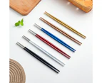 Sunshine 1 Pair Chopsticks Reusable Non-Slip Anti-Corrosion Japanese Style Chinese Chopsticks for Kitchen-Red Golden