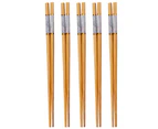 Sunshine 5 Pairs Chopsticks Reusable Non-slip Bamboo Heat Insulated Cooking Chopsticks for Dinning Table-Purple