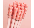 Sunshine 5 Pairs Food Chopsticks Heat Resistant Lightweight Pink Cherry Blossom Chopsticks for Home-Pink