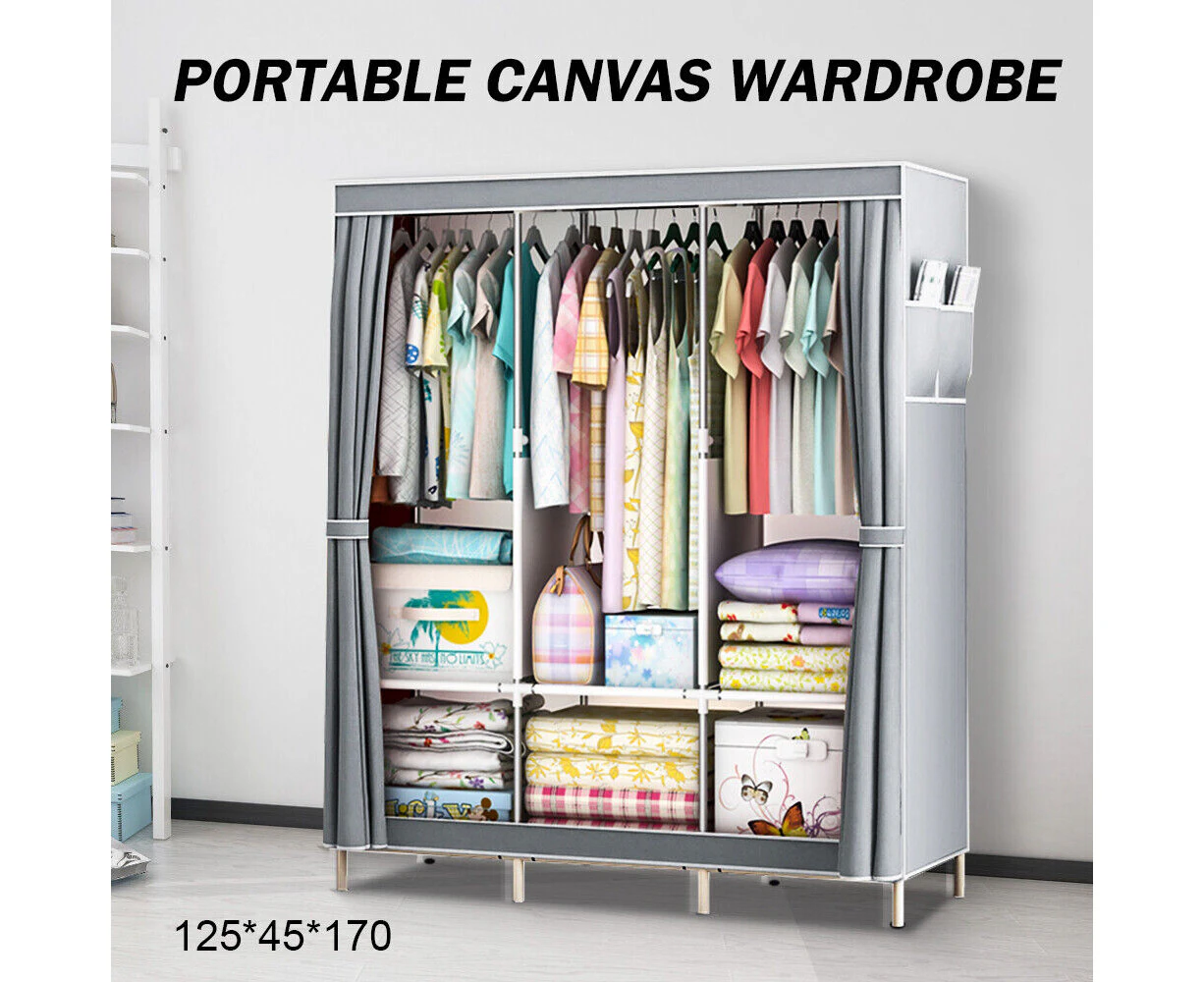 Large Portable Wardrobe Bedroom Freestanding Fabric Clothes Closet with Shelves