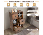 Giantex 3-Tier Bookshelf Storage Organizer w/3 Cubes & Drawers Modern Display Shelf Rustic Brown