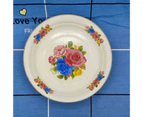 Dinner Plate Porcelain Large Capacity Floral Pattern Graceful Appetizer Food Serving Enamel Dish Kitchen Supplies - A