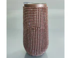 200ml Water Bottle with Straw Anti-slip 304 Stainless Steel Camping Sports Rhinestones Water Cup for Travel - Rose Gold