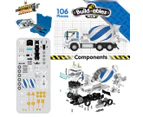 106pc Construct IT Buildables Cement Truck DIY Toy Set w/ Case Build Kit Kids 5+