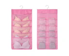 Fufu Double Side Socks Bra Underwear Wall Hanging Storage Bag Wardrobe Home Organizer-Grey-36 Grid