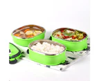 1/2/3 Layer Rectangle Stainless Steel Thermal Lunch Box Food Storage Container - Orange Three Layer