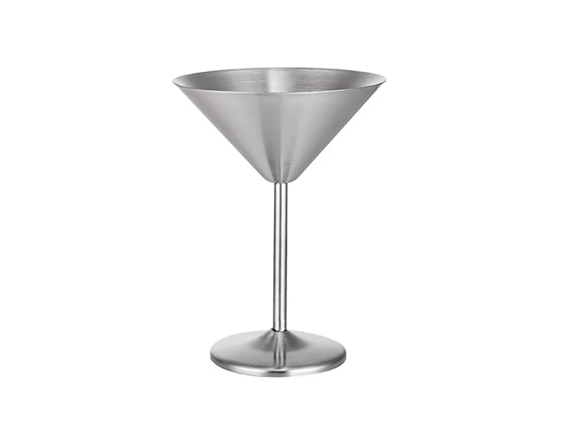 220ml Stainless Steel Wine Glass High Base Anti-rust Exquisite Integrated Champagne Glass for Bar - Silver