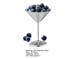 220ml Stainless Steel Wine Glass High Base Anti-rust Exquisite Integrated Champagne Glass for Bar - Silver