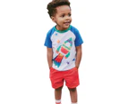 Baby and Boys Cotton Short Sleeve Tee and Shorts Sets Little Boys Toddler Crewneck T-shirts Casual Cotton Tee Tops Sets-White