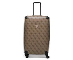 GUESS 71cm Berta Hardcase Luggage / Suitcase - Latte Logo/Brown