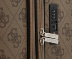 GUESS 71cm Berta Hardcase Luggage / Suitcase - Latte Logo/Brown