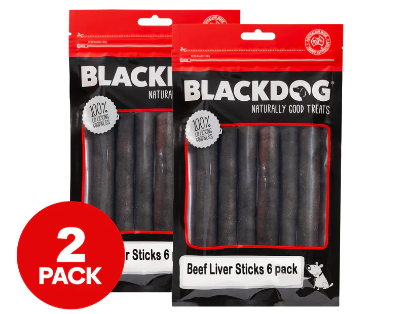2 x Blackdog Beef Liver Sticks 6pk