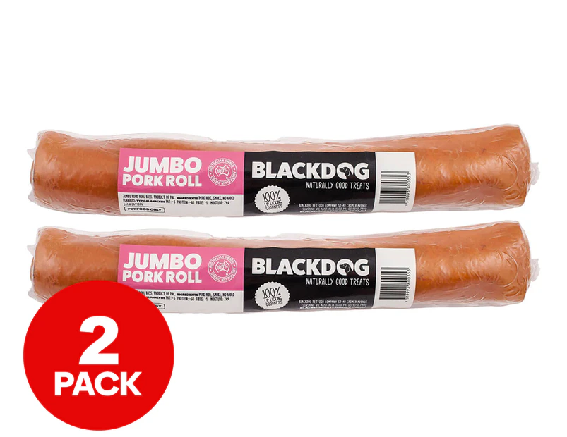 2 x Blackdog Jumbo Pork Roll Dog Treat