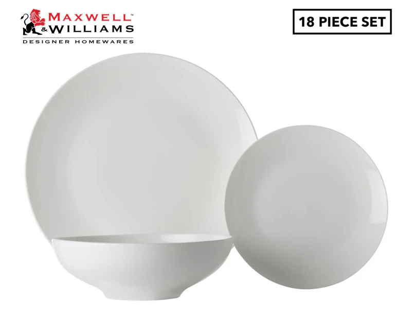 Maxwell & Williams 18-Piece White Basics Tribeca Coupe Dinner Set