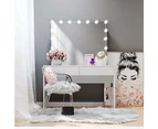 Cassidy Hollywood Dressing Table with Drawers & Lights - White