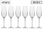 Set of 6 Krosno 180mL Harmony Champagne Flutes