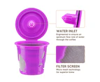 Coffee Capsule Cup BPA Free Food Grade Rustproof with Lid Eco-friendly Refillable Plastic Micro Mesh Coffee Pod Filter for Cafe - Purple