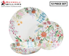 Maxwell & Williams 12-Piece Native Blooms Coupe Dinner Set