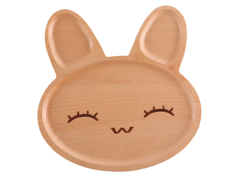 Dinner Plate Creative Multi-use Solid Wood Kitchen Dining Tableware Cartoon Tray for Children - 9
