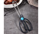 Heat Resistance Barbecue Clip Non Slip Stainless Steel One Hand Operation Scissor Tong Kitchen Accessories