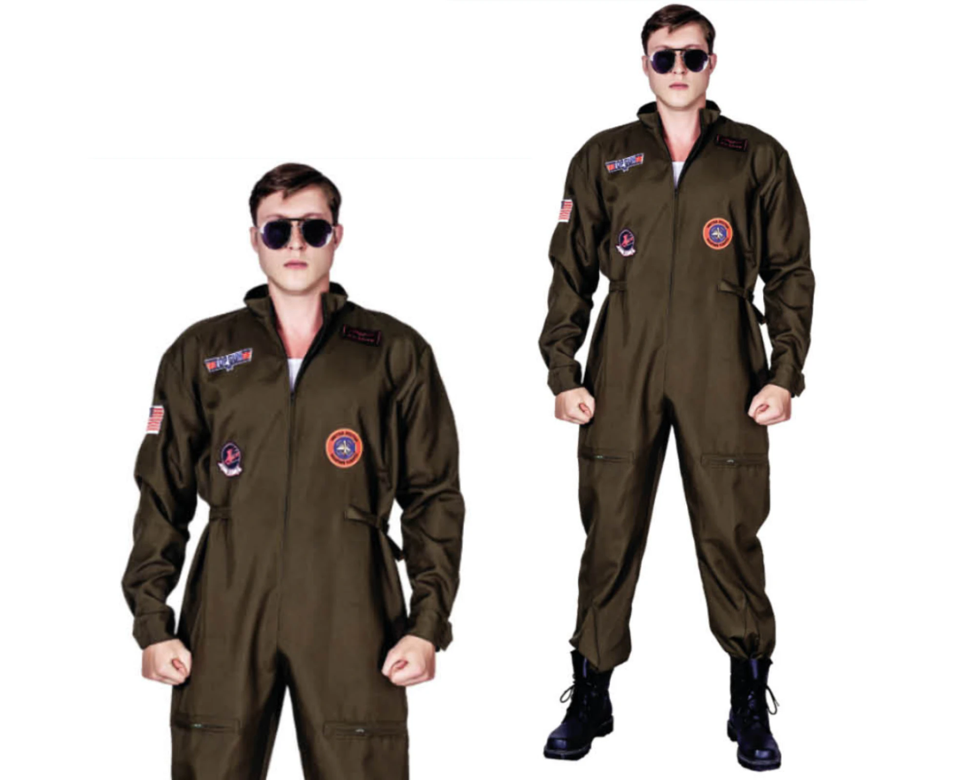 AIR FORCE FIGHTER PILOT COSTUME Top Gun Space Costume Halloween Jumpsuit