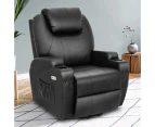 Ufurniture Recliner Chair Electric Lift Chairs Heated Vibration Massage Chair 45-140 Degree tilt, Black