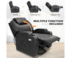 Ufurniture Recliner Chair Electric Lift Chairs Heated Vibration Massage Chair 45-140 Degree tilt, Black