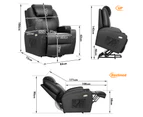 Ufurniture Recliner Chair Electric Lift Chairs Heated Vibration Massage Chair 45-140 Degree tilt, Black