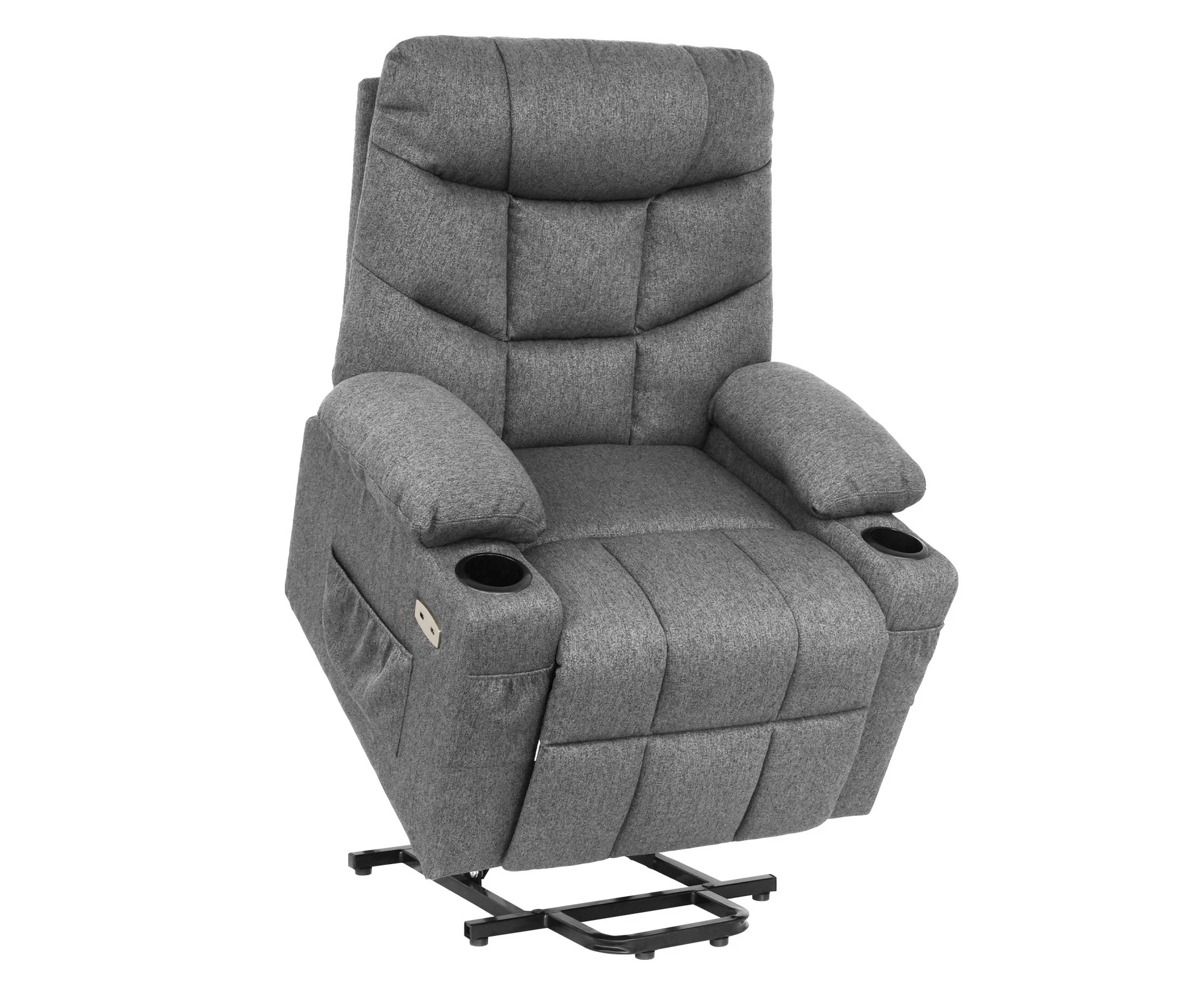 Advwin Massage Chair Electric Lift Recliner Chairs 8 Point Heated Vibration Armchair Lounge Grey