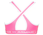 Under Armour Girls' Crossback Sport Bra - Pink Punk/White