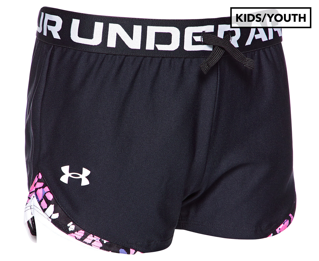 Under Armour Girls' Play Up Tri-Colour Shorts - Black/White
