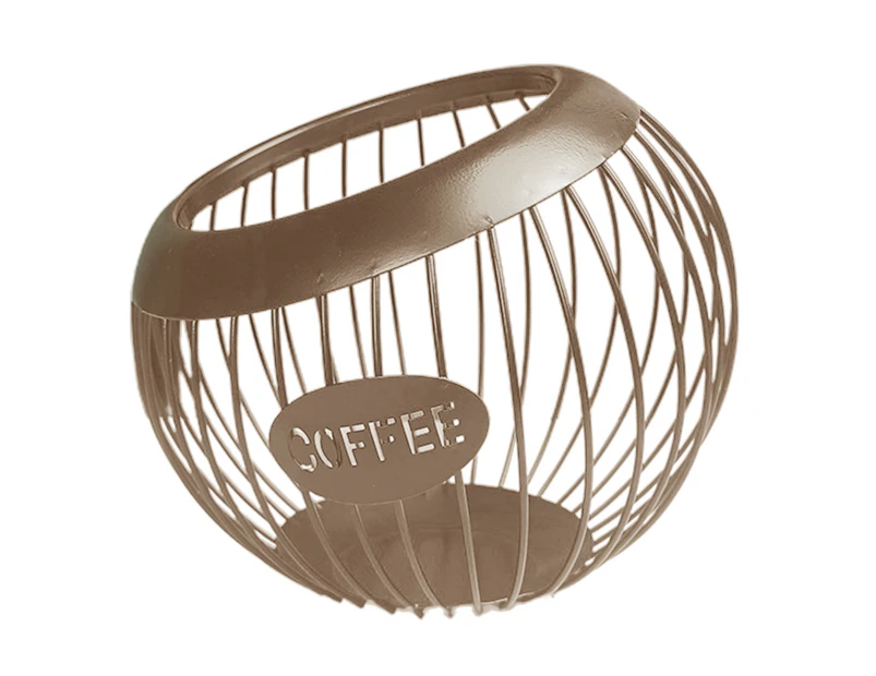 Coffee Capsule Holder Stable Non-Fading Spherical Shape Coffee Capsule Storage Basket Household-Brown B
