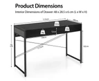 Giantex Home Office Computer Desk Study Writing Table w/ Steel Frame & 2 Drawers PC Storage Desk Black
