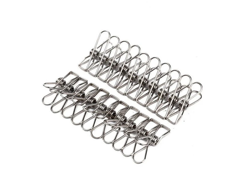 60Pcs Stainless Steel Clothes Pegs Food Bag Sealers
