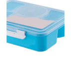 Lunch Boxes 5 Grids Food Grade Plastic Heat Resistant BPA Free Food Storage Containers for Work - Blue