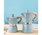 Octagonal Tea Pot Aluminum Classic Mocha Teapot Coffee Maker Portable Kettle - Blue