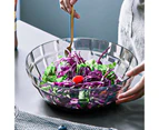 Salad Bowl Eco-friendly Large Capacity Plastic Snack Serving Salad Bowl for Home - Grey
