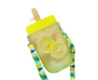 Straw Cup Portable Healthy Sealing Transparent Drinking Water Bottle for Office - Yellow